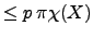 $ \le p\,\pi\chi (X)$